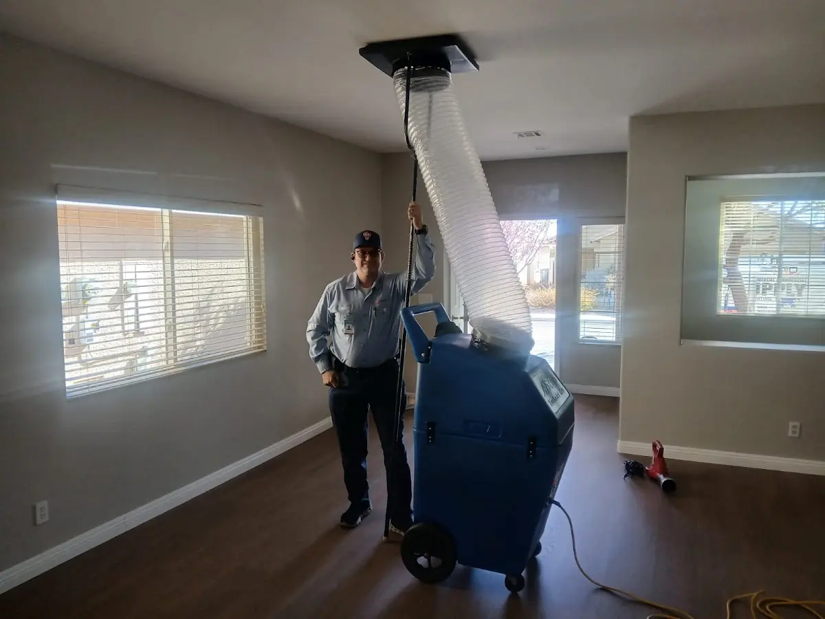 Professional Dryer Vent Cleaning work inside a La Joya home
